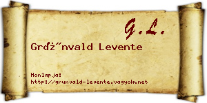 Grünvald Levente névjegykártya